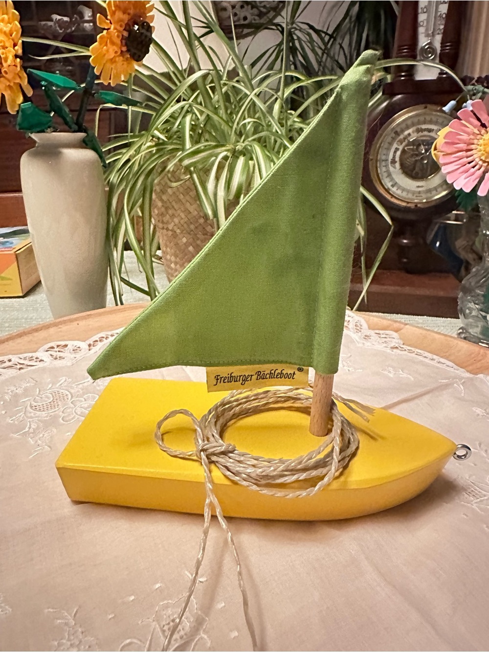 Freiburger Bächleboot Wooden Sailboat Freiburg Germany Handmade Toy Boat